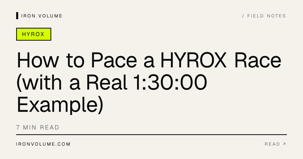How to Pace a HYROX Race (with a Real 1:30:00 Example)